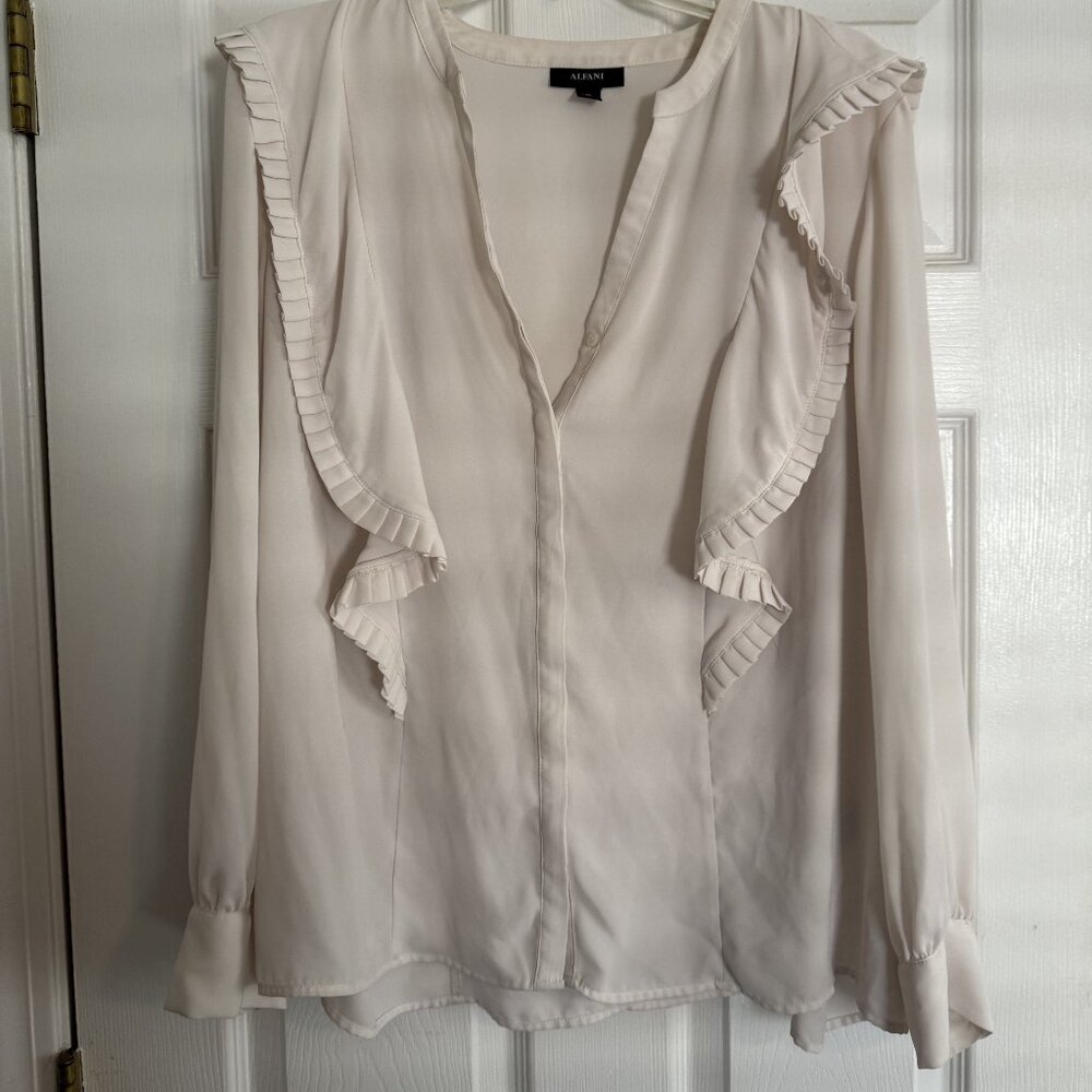Alfani V-Neck Ruffled Top - Women's